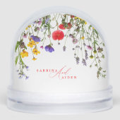 Elegant Wild Flower Blooming Garden Wedding Sneeuwbol (Voorkant)