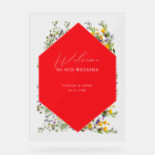 Elegant Wild Flower Blooming Wedding Welcome  Acryl Bord (Voorkant)