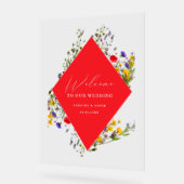 Elegant Wild Flower Blooming Wedding Welcome  Acryl Bord (Hoek)