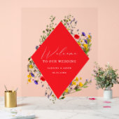Elegant Wild Flower Blooming Wedding Welcome  Acryl Bord (Huwelijk)