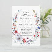 Elegant Wild Flower Meadow Baby shower Kaart (Staand voorkant)