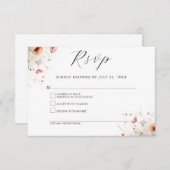 Elegant Wild Flower RSVP Response Kaart (Voorkant / Achterkant)
