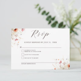 Elegant Wild Flower RSVP Response Kaart