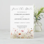 Elegant Wild Flower Save the Date Wedding Kaart (Staand voorkant)