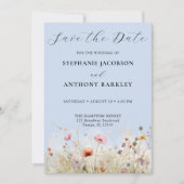 Elegant Wild Flower Save the Date Wedding Kaart (Voorkant)