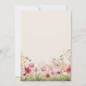 Elegant Wild Flower Wedding Kaart (Achterkant)