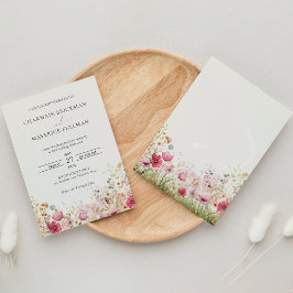 Elegant Wild Flower Wedding Kaart