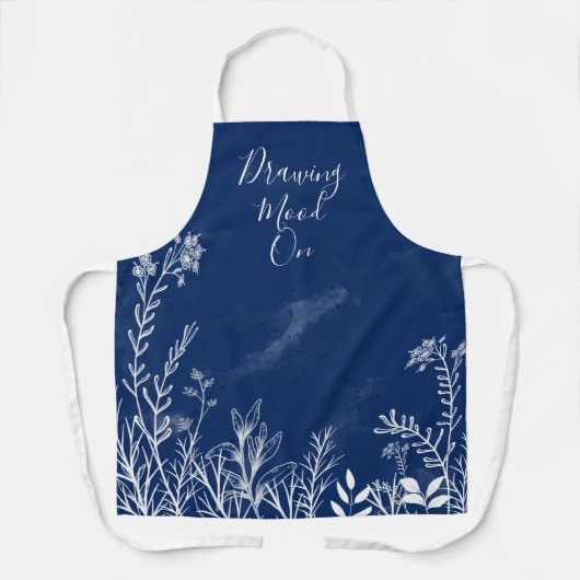 Elegant Wild Flowers Doodles Apron Schort (Voorkant)