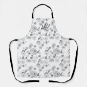Elegant Wild Flowers Doodles Apron Schort (Voorkant)