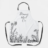 Elegant Wild Flowers Doodles Schort (Voorkant)