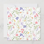 Elegant Wild Flowers Floral Wreath Vrijgezellenfee Kaart (Achterkant)