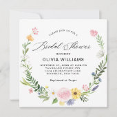 Elegant Wild Flowers Floral Wreath Vrijgezellenfee Kaart (Voorkant)