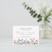 Elegant Wild Flowers RSVP-kaart Informatiekaartje (Staand voorkant)