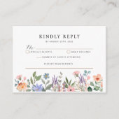 Elegant Wild Flowers RSVP-kaart Informatiekaartje (Voorkant)