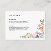 Elegant Wild Flowers Wedding Details Informatiekaartje (Voorkant)