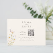 Elegant Wild Flowers Wedding Website Informatiekaartje (Staand voorkant)