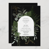 Elegant Wild Forest Fern Greenery Wedding Kaart (Voorkant / Achterkant)