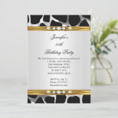 Elegant Wild Gold Black White Diamond Birthday Kaart (Staand voorkant)