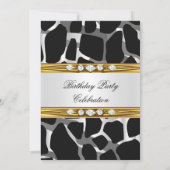 Elegant Wild Gold Black White Diamond Birthday Kaart (Achterkant)