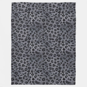 Elegant Wild: Grijs & Zwart Leopard Sherpa Deken