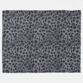 Elegant Wild: Grijs & Zwart Leopard Sherpa Deken (Voorkant (Horizontaal))