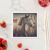 Elegant Wild Horses Paper Napkin Servet (Insitu)