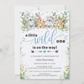 Elegant Wild One Blue Safari Boy Baby shower Kaart (Voorkant)