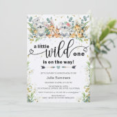 Elegant Wild One Struik Safari Baby shower Kaart (Staand voorkant)