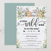 Elegant Wild One Struik Safari Baby shower Kaart (Voorkant / Achterkant)