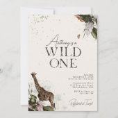 Elegant Wild One Waterverf Safari 1e verjaardag Kaart (Voorkant)