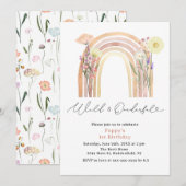 Elegant Wild & Onederful Wildflower 1e verjaardag Kaart (Voorkant / Achterkant)