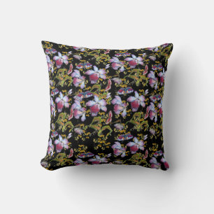 Elegant Wild Orchid Multicolor Black Kussen