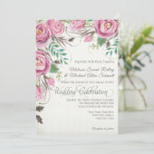 Elegant Wild Roos Floral Summer Herfst Sage Weddin Kaart (Staand voorkant)