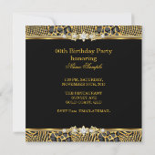 Elegant Wild Zebra Birthday Black Gold Kaart (Achterkant)