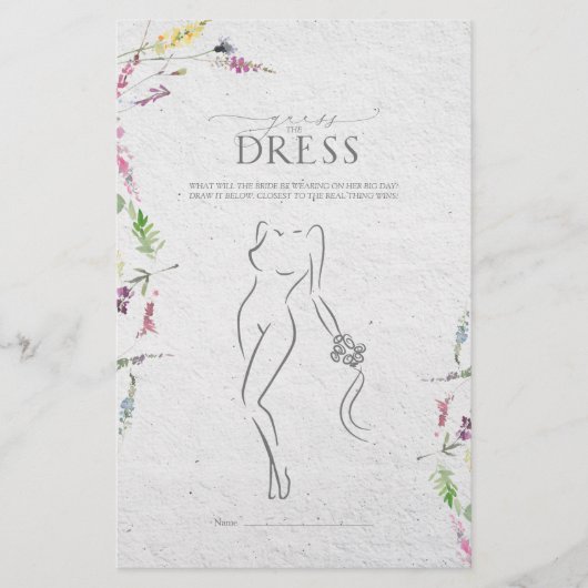 Elegant Wildbloem Botanisch Vrijgezellenfeest Game (Voorkant)