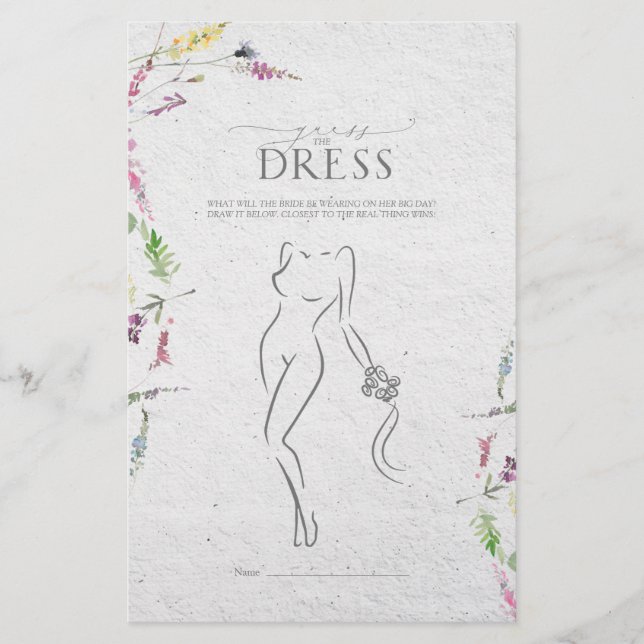 Elegant Wildbloem Botanisch Vrijgezellenfeest Game (Voorkant)