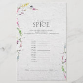 Elegant Wildbloem Botanisch Vrijgezellenfeest Game (Voorkant)