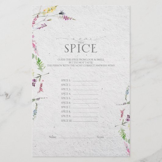 Elegant Wildbloem Botanisch Vrijgezellenfeest Game (Voorkant)