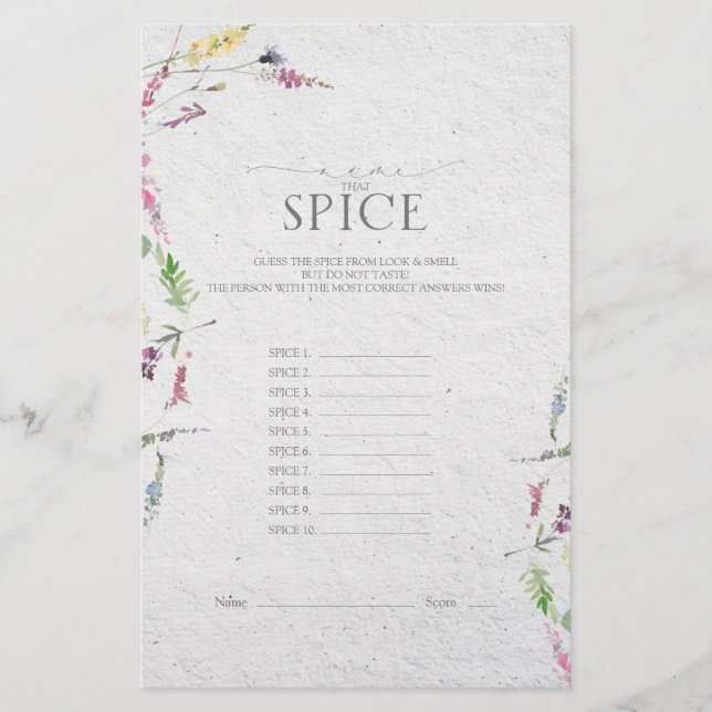 Elegant Wildbloem Botanisch Vrijgezellenfeest Game (Voorkant)