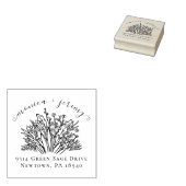 Elegant Wildbloem Gehuwd met paar retouradres Rubberstempel (Gestempeld)