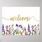 Elegant wildbloem welkomstbord poster (Voorkant)