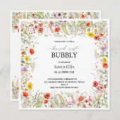 Elegant wildbloembrunch-uitnodiging kaart (Voorkant / Achterkant)