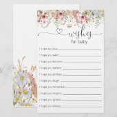 Elegant Wildbloemen Baby shower wenst Baby (Voorkant / Achterkant)