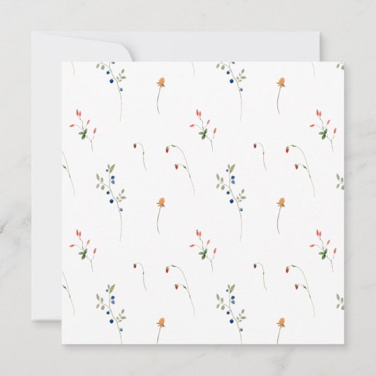 Elegant Wildbloemen Birthday Kaart (Achterkant)