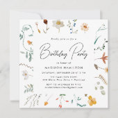 Elegant Wildbloemen Birthday Kaart (Voorkant)