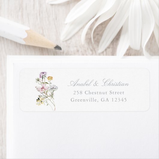 Elegant Wildbloemen Blush Return Address Label (Insitu)