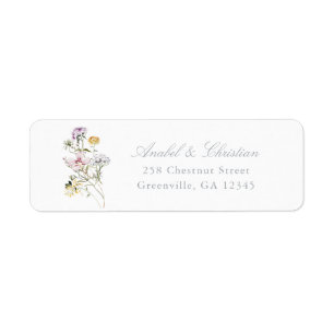 Elegant Wildbloemen Blush Return Address Label