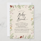 Elegant Wildbloemen Boho-Thmet Baby Brunch Kaart (Voorkant)