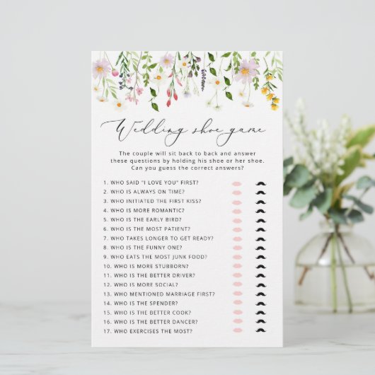 Elegant Wildbloemen De bruiloft schoenenspel (Staand voorkant)