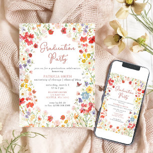 Elegant Wildbloemen Fotogradatie Partij Kaart